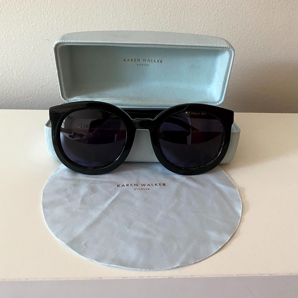 Karen Walker Super Duper Strength Black Sunglasses